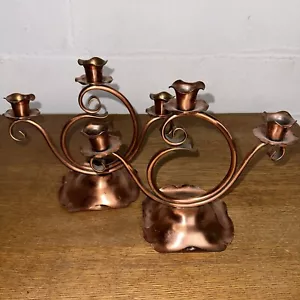 CANDELABRO VINTAGE GREGORIANO RAME MASSICCIO PORTACANDELE NON LUCIDATO Made USA - Foto 1 di 8