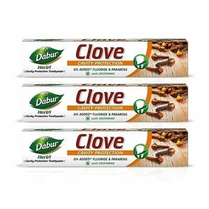 Dabur Herb's clove toothpaste 200 g without added fluoride and parabens pack 3pc - Picture 1 of 5