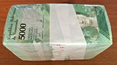 Venezuela 5000 5,000 Bolivares x 1000 Pc Full Brick 2016-2017 P97 Sea Turtle Unc - Image 1 of 4