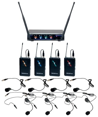 VocoPro Digital-Quad-B4 4-Channel UHF Headset /Lapel Mic System, 913.3-925.8MHz - Image 1 of 4
