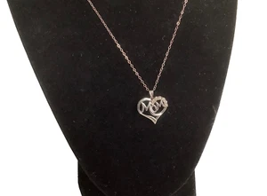 RALPH LAUREN Diamond Accent MOM Sterling Silver Pendant &18 “ sterling chain - Picture 1 of 5