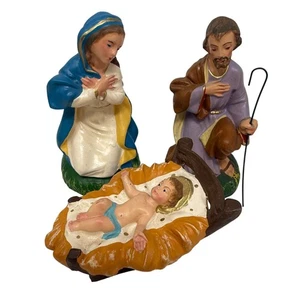 Presepe italiano vintage dipinto a mano set 9 pezzi statuine decorazione natalizia - Foto 1 di 11