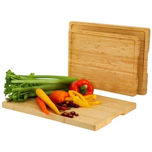 MegaChef 3 Piece Natural Bamboo Cutting Board Set - Picture 1 of 1