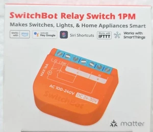 Switchbot Relay Switch 1PM Bluetooth & WiFi w/Alexa, Google, Siri, Matter - Picture 1 of 3