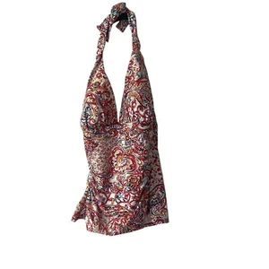 Top de natación Lauren Ralph Lauren etiqueta verde para mujer talla 8 estampado cachemir multicolor - Imagen 1 de 7