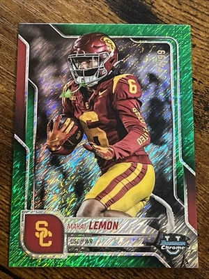 Makai Lemon 2025 Bowman University Chrome Green Shimmer /99 #174 - Image 1 of 2