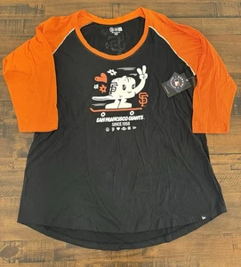 New Era San Francisco Giants MLB Béisbol Negro Naranja Camiseta Mujer’s XL 1X Nueva - Imagen 1 de 8