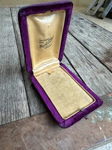 Rare Antique Velvet Jewelry Box - Frank P. Root Shop Akron Ohio - Necklace Victo - Picture 1 of 9