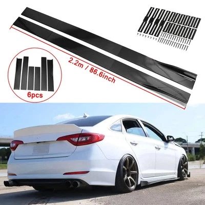 Fit 86.6''Side Skirt /Splitter Extension Rocker Panel For Hyundai Sonata - Image 1 of 4