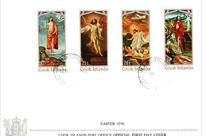 1970 Cook Islands Easter Official FDC First Day - Image 1 of 2