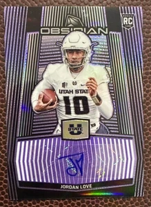 JORDAN LOVE 2020 PANINI OBSIDIAN DRAFT ROOKIE AUTO PURPLE ETCH SP /20 1/20 - Picture 1 of 11