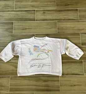 Vintage Houston International Festival Salue La France 1989 Cropped Pink Top M - Picture 1 of 13