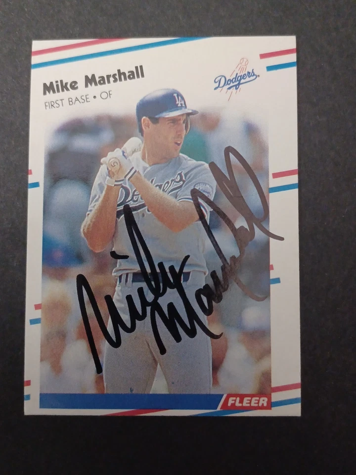Mike Marshall Signed 1988 Fleer - Dodgers - Autographed - Image 1 of 1