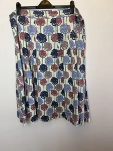 Seasalt Sea Mist Skirt Size UK 18 Cotton Lined Floral Midi A Line Skirt Summer - Picture 1 of 11