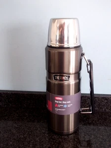 Thermos flask space grey stainless steel 1.2 litre hot 24 hrs cold 24 hrs scrath - Picture 1 of 8
