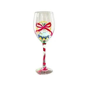 12 Drummers Drumming Block 12 Days of Christmas Wine Glass Hand-Painted 12th Day - Picture 1 of 5