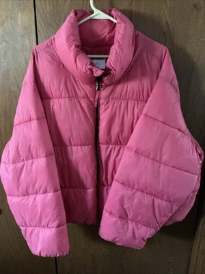 Old Navy 防水无霜短 Puffer 夹克 尺寸 2X 深粉色 全新无标签 — 第 1/4 张图片
