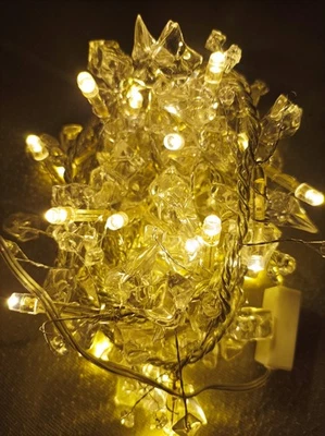 Luci di Natale LED * Ghirlanda Pietre Preziose Trasparenti * Lucine Bianco Caldo - Immagine 1 di 4