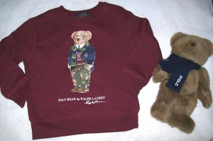 Größe 2T: Xlent POLO BEAR by RALPH LAUREN weinrotes SWEATSHIRT & Vintage Polobär 2001 - Bild 1 von 6