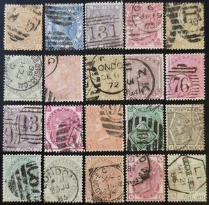 GROSSBRITANNIEN gebrauchtes klassisches Lot von 20 Briefmarken ungeprüft auf Typen hoher Lebenslauf! - Bild 1 von 1