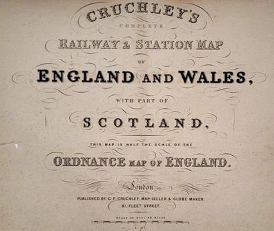 Cruchley 1855 Title Page – Railway & Station Map of England, Wales & Scotland - Image 1 of 4