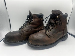Red Wing Boots Mens 8.5 Brown Leather Lace Up Metguard Safety Toe 4433 Free Ship - Picture 1 of 6