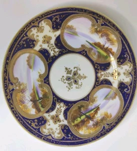 ANTIQUE JAPANESE HANDPAINTED NIPPON  GUILDED PORCELAIN PLATE 7.5" MORIAGE - Picture 1 of 6
