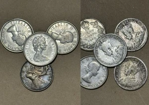 Old Silver Coin Lot (4 Quarters & 5 Dimes) - Picture 1 of 3
