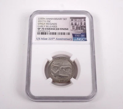 2017-S Effigy Mounds ATB 25c NGC SP 70 Enhanced Finish ~ 225TH Anniversary Set - Image 1 of 4