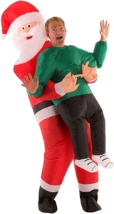 Adult Inflatable Santa Costume Father Christmas Pick Me Up Xmas Blow Up Suit - Picture 1 of 5
