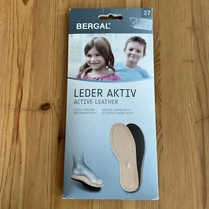 Bergal Barfuß Kinder Einlegesohlen echtes Leder/Aktivkohlefilter Gr. 27 1 Paar - Bild 1 von 6