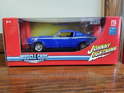 2005 Johnny Lightning 1967 Ford Mustang - Blue - 1:18 Scale Muscle Cars - Image 1 of 4
