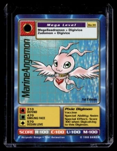 Bandai Digimon Trading Card Series 1 MarineAngemon Bo-34 Gold Text 1st Edition - Picture 1 of 2