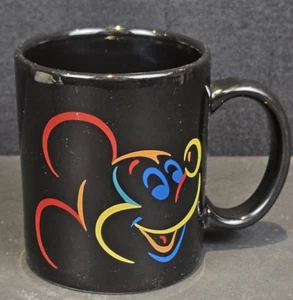 Vintage Mickey Mouse Kaffeebecher bunt schwarz - Bild 1 von 4
