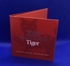 2022 LUNAR YEAR OF THE TIGER 50c Unc Coin On Trifold Card - Picture 1 of 6