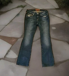 HINT Vintage Boot Cut Low-Rise Denim Jeans With Embellished Back Pockets Size 3 - Picture 1 of 9