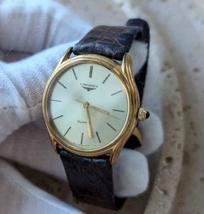 Vintage Longines 18934881 Gold Plated 952 441G Crocodile Leather Band Watch - Picture 1 of 24
