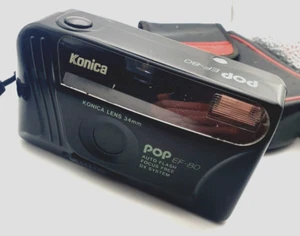 Camera KONICA POP EF 80 35mm Point & Shoot Film Camera WITH HOLSTER - Picture 1 of 16