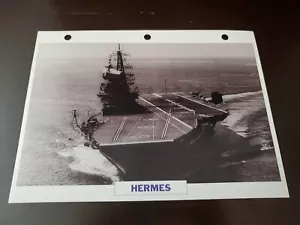 Royal British Navy Hermes Photo And Fact Sheet 1953 - Picture 1 of 2