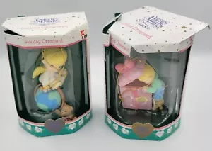 2 Preciosos Momentos Navidad Navidad Adorno Enesco Vintage LOTE + Caja *1 ROTO - Imagen 1 de 14