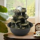 Tabletop Water Fountain Zen Meditation Indoor Waterfall Feature With Led Light