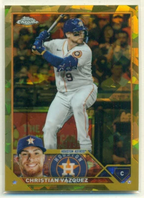 2023 Topps Chrome Sapphire Gold Refractor #157 CHRISTIAN VASQUEZ 21/50 Astros - Image 1 of 2