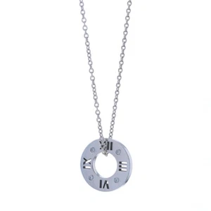 Tiffany & Co. Atlas Diamond Pendant Necklace 16" White Gold 18k Round Brilliant - Picture 1 of 9
