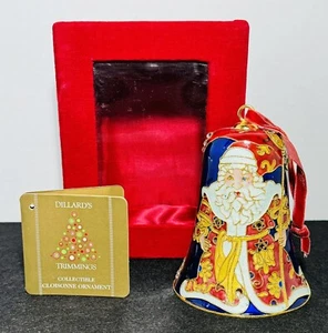 Vintage Dillard’s Collectible Cloisonné Bell 2007 Christmas Ornament Santa Claus - Bild 1 von 5