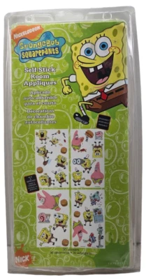 Pegatinas de pared Bob Esponja Pantalones cuadrados 30 calcomanías grandes calamar Patricio decoración de habitación Foto 1 de 4