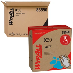 83550 X50 Cloths, POP-UP Box, 9 1/10 X 12 1/2, White, 176 per Box (Case of 10 Bo - Picture 1 of 12