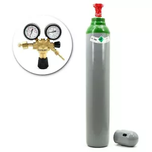 Bottiglia gas con riduttore puro 4.8 argon 100% gas di saldatura 10 litri TIG/WIG MIG - Foto 1 di 8