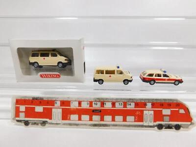 3x wiking H0 1:87 Croce Rossa: 320 VW / Volkswagen + MB / Mercedes,Mint # - Immagine 1 di 4