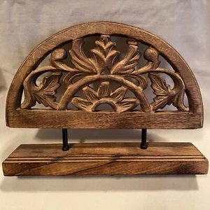 Mathis Brother Furniture Indian Wood Carved Panel Room Decor - Picture 1 of 21