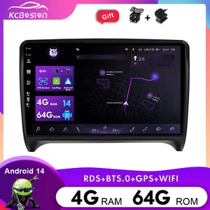 4GB+64GB Autoradio Android 14 Carplay GPS Navi Per Audi TT MK2 8J 2006-2012 DAB+ - Foto 1 di 13